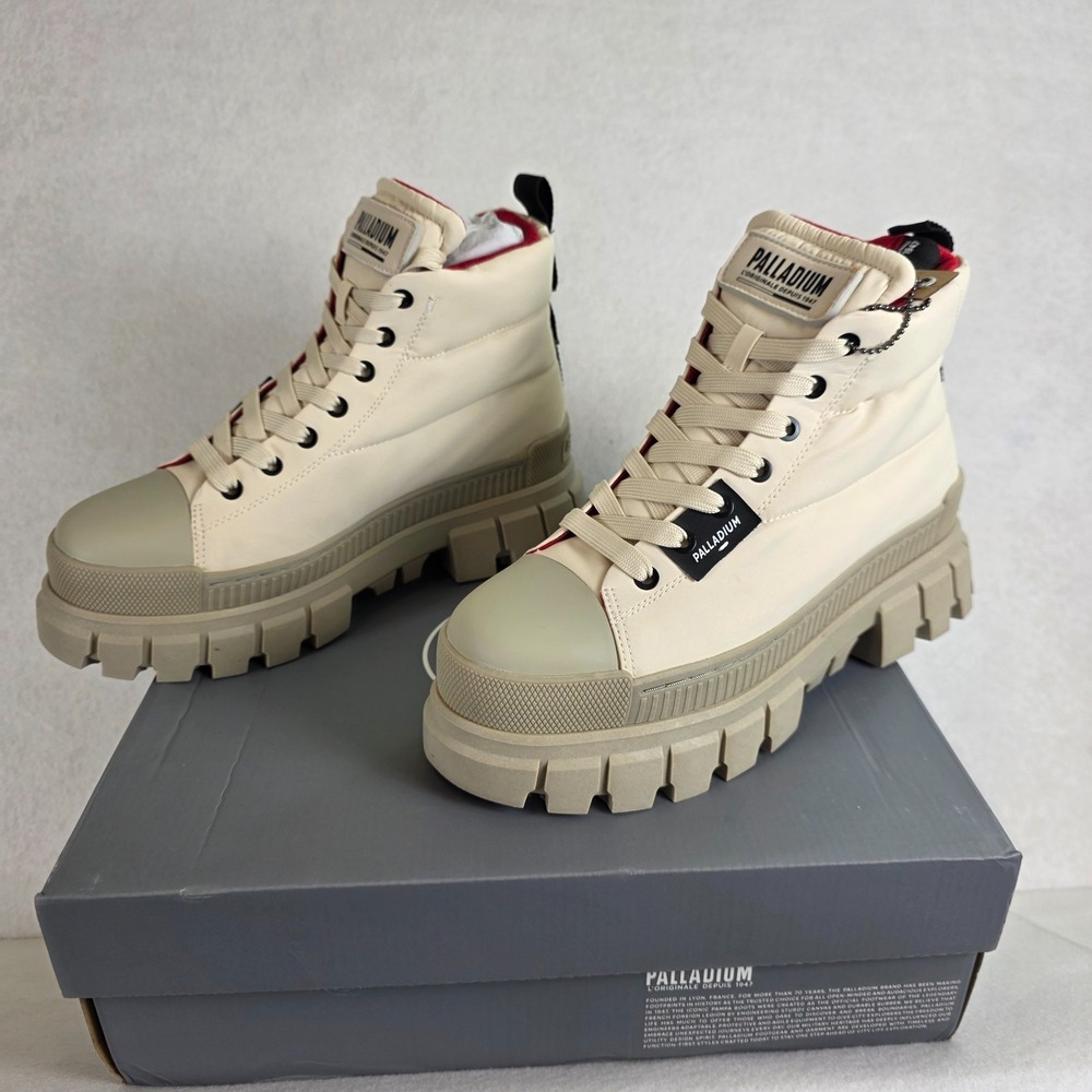 Palladium Revolt‎ Boot Overcush Women's Size 10 Almond Milk Textile Winter  NIB